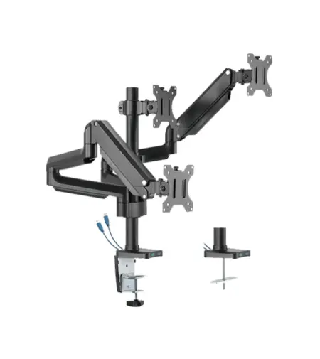 Twisted Minds Triple Monitor Aluminum Slim Mechanical Spring USB Monitor Arm TM-26-C018UP