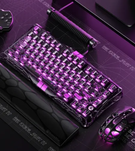 GravaStar Mercury V75 Lite - 75% Gaming Keyboard - Transparent Black
